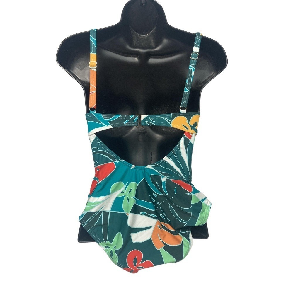 Vince Camuto One Piece Swimsuit Womens Size 6 Teal Multi Floral NWT - Picture 4 of 8